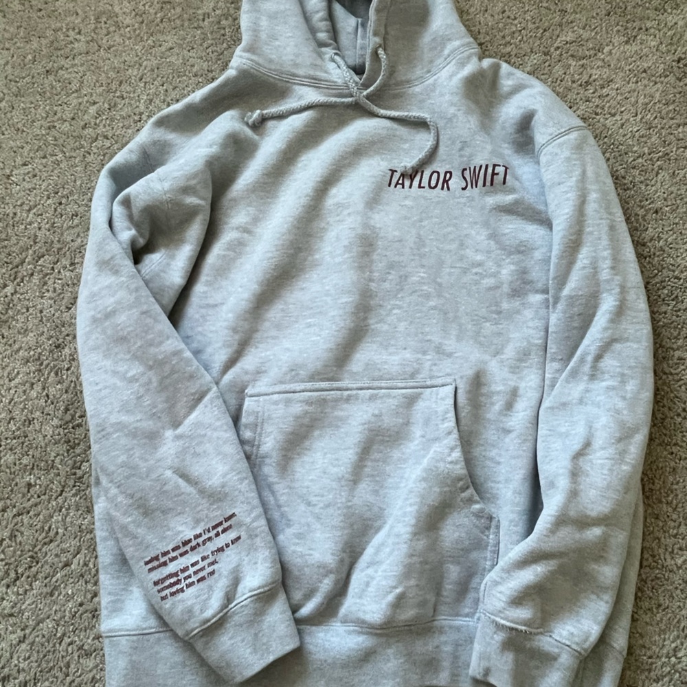 Taylor Swift official Heather Gray Red Hoodie size L